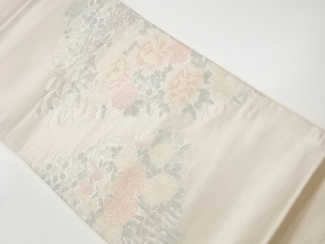 JAPANESE KIMONO / VINTAGE FUKURO OBI / WOVEN FLOWERS